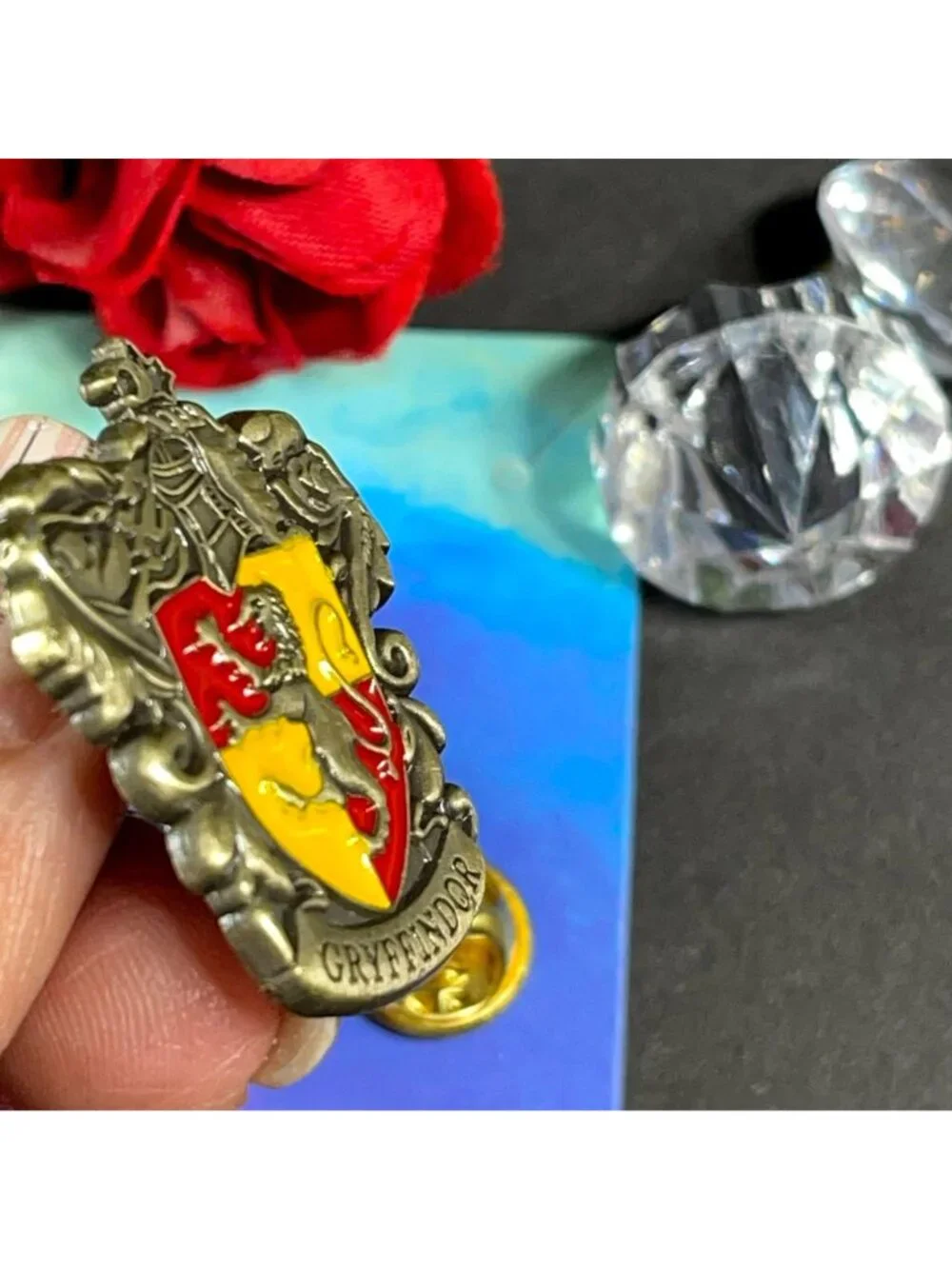 Lion Crest Shield Lapel Pin Gryffindor School Enamel Badge Brooch Accessories